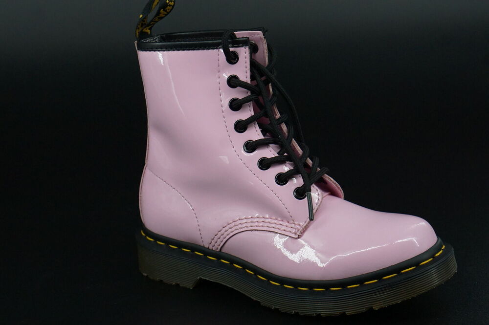 Doc Martens 1460 W combat ankle boots size 5 US laces Pink patent biker military